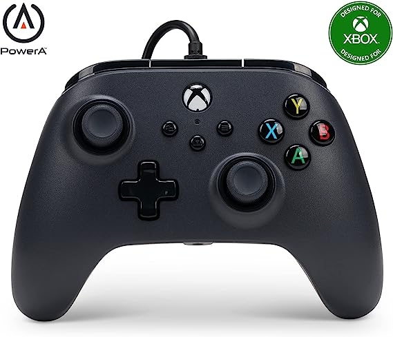 【国内正規品 2年保証】PowerA 有線コントローラー Xbox Series X|S Xbox One PC Windows 10/11 用(公式ライセンス取得) 1519265-01 ブラック 二重振動機能