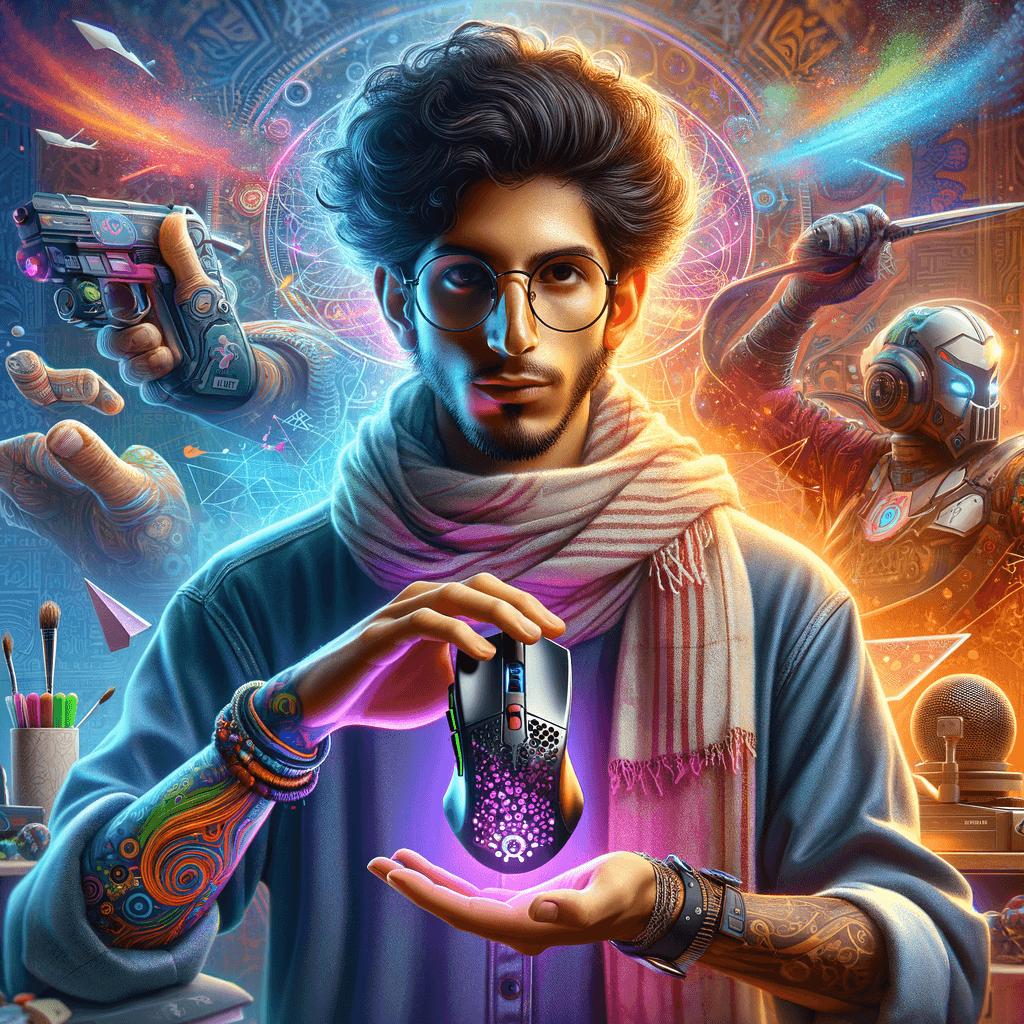 Razer x BAPE DeathAdder V3 Pro マウスを手に、勝利の表情を浮かべるゲーマーのイメージ。記事の「勝利を掴む」というテーマを表現。