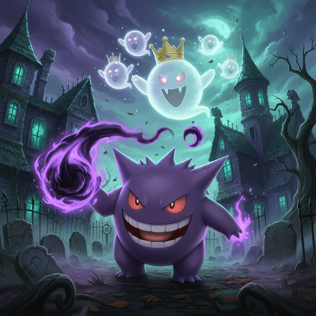 記事のメインテーマであるゲンガーとキングテレサの対決を、それぞれの能力と背景を組み合わせて表現しています。