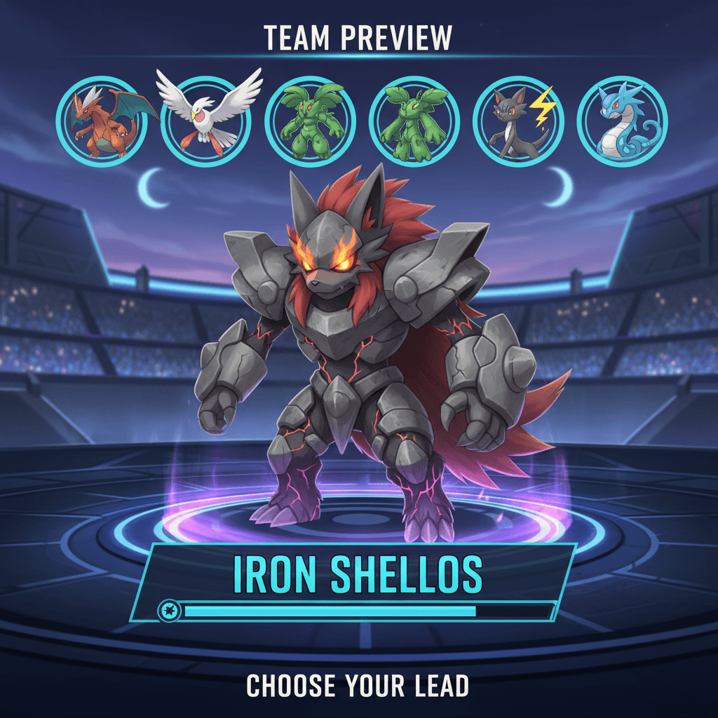 ゾロアークの特性「イリュージョン」によるチームプレビューでの心理戦を表現。対戦相手の混乱を強調。