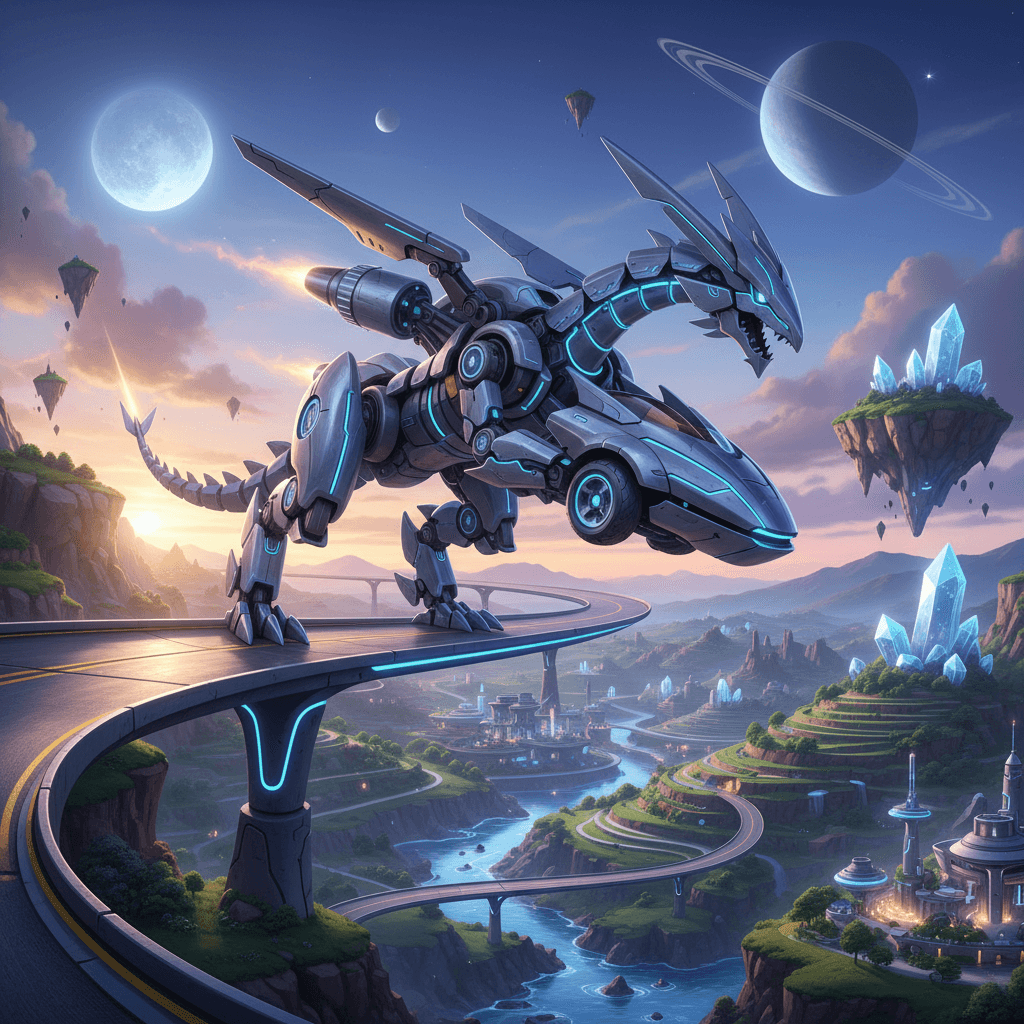 記事のメインテーマであるミライドンとソニックのスピード対決を、それぞれのゲームの舞台を背景に表現しています。