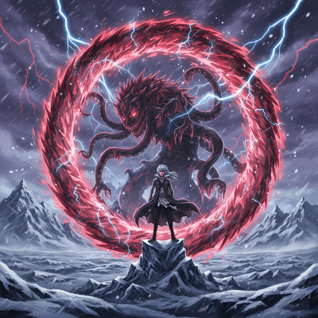 記事後半の勝敗を分けるポイント、日番谷冬獅郎の「完成した大紅蓮氷輪丸」と「四界氷結」の能力を強調。概念的な凍結を表現。