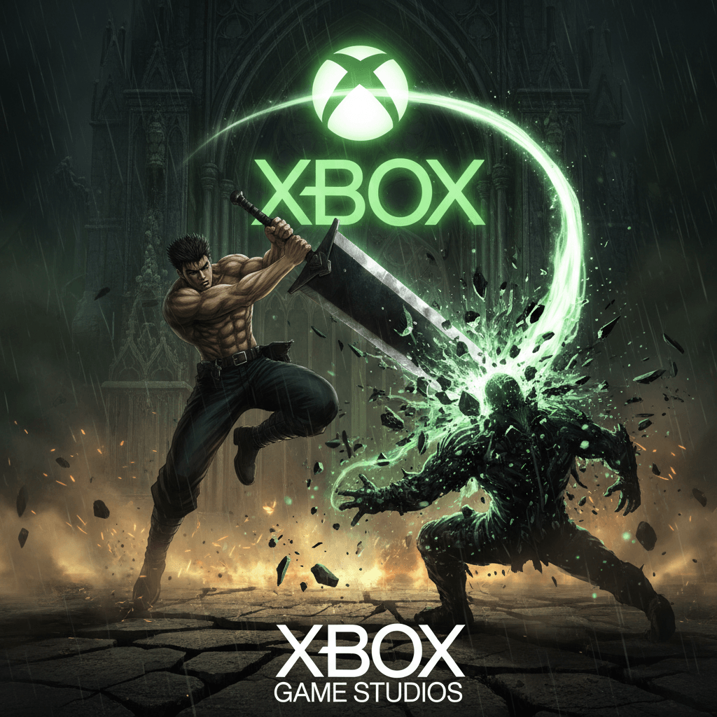 ガッツの大剣スタイルと、推奨デバイスであるXbox Elite Wireless Controller Series 2コントローラーを組み合わせて、一撃の重さを表現したイメージ。