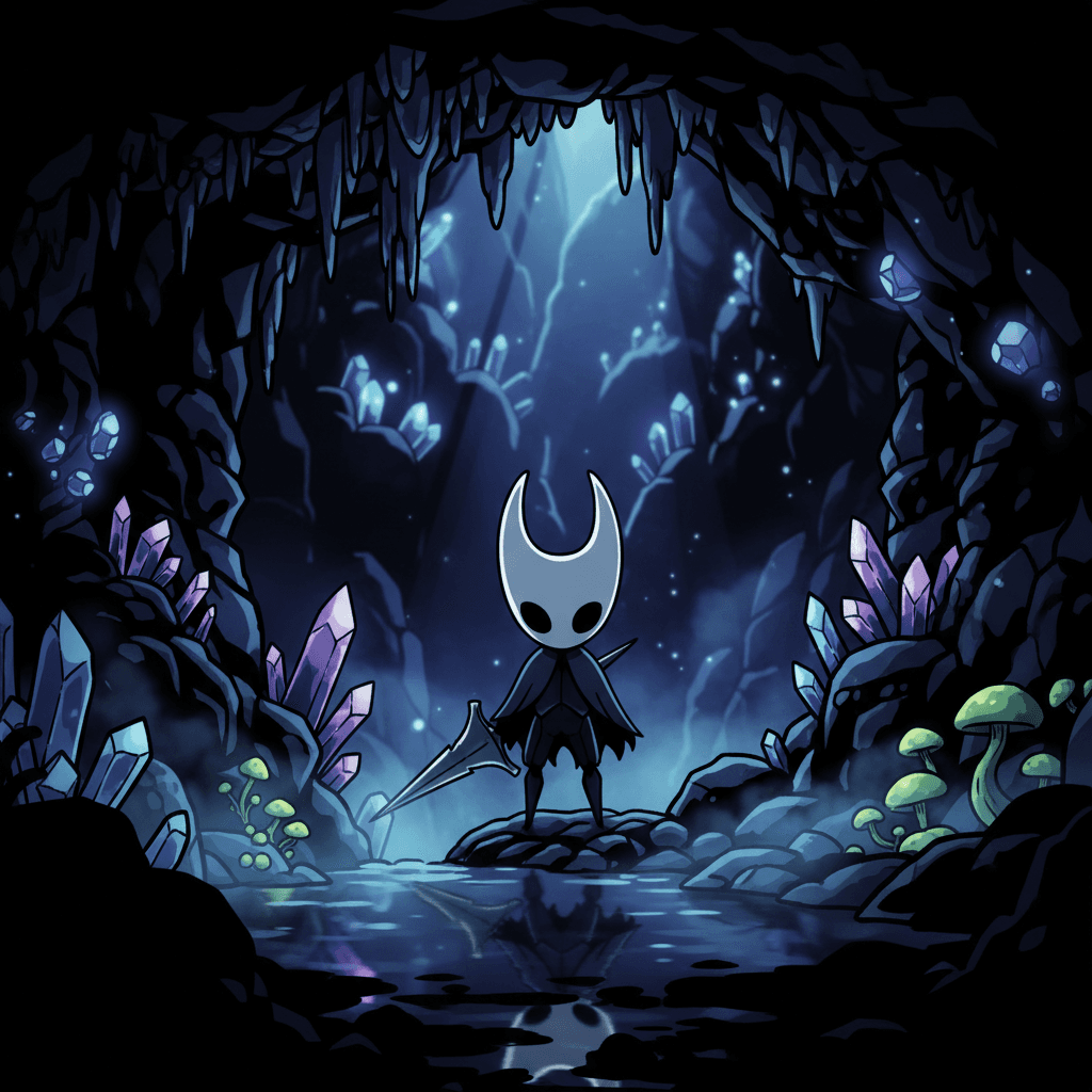 ホロウナイトの主人公が持つ虚無（ヴォイド）の力を表現し、その悲劇的な運命を示唆しています。記事内の「愛されたい「呪い」 VS 感じてはいけない「器」」のホロウナイトの説明部分に対応しています。