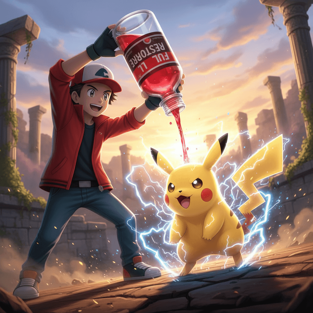 レッドとジョーカーのリソース管理の違い（PP vs SP）を、それぞれのアイテムと代表的なキャラクターで表現しています。