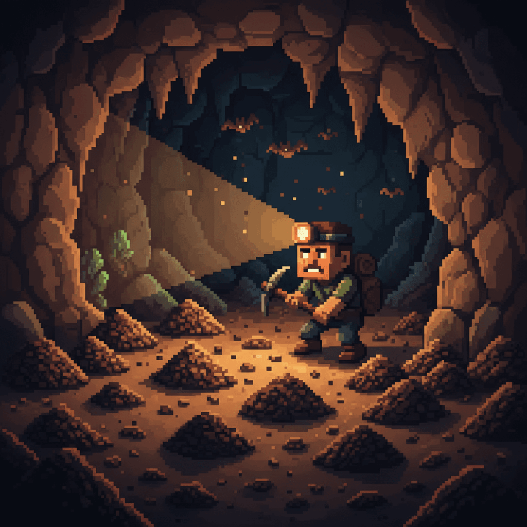 スペランカーのゲームの特徴である、ちょっとした段差や障害物が死につながるハラハラ感を表現しています。