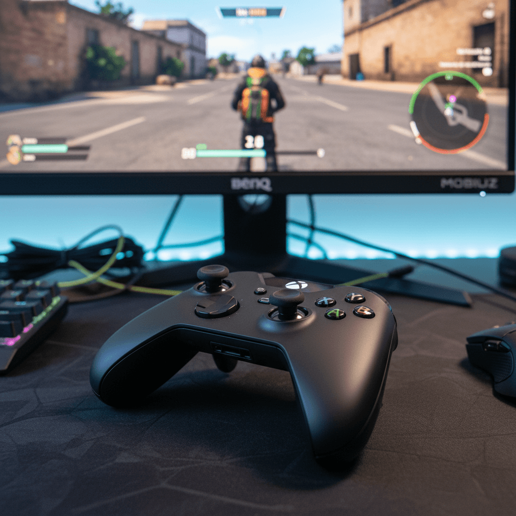 記事後半の推奨ゲーミング環境を表現。具体的な製品を配置することで、読者に対して具体的なイメージを喚起し、購入意欲を高めます。