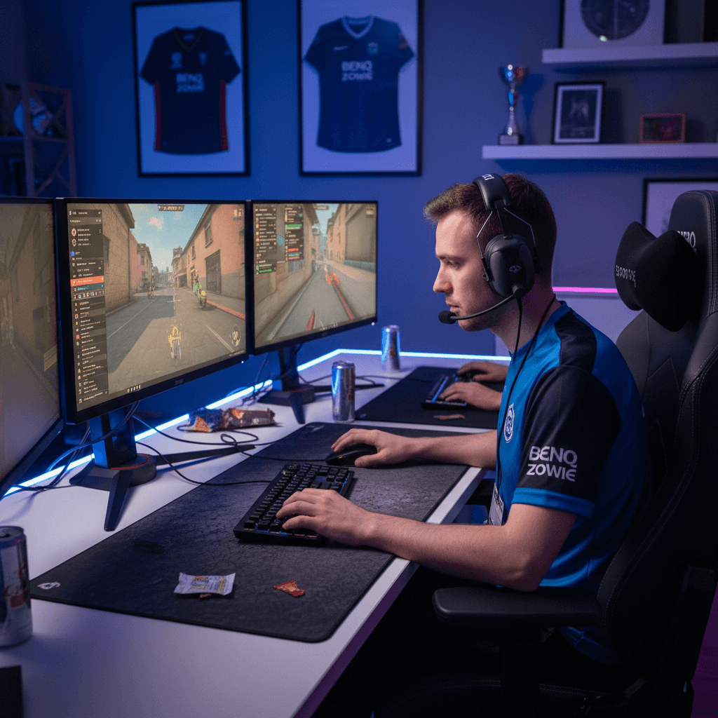 記事後半のゲーミングデバイスに関する部分を視覚化し、eスポーツモニターの重要性を強調しています。