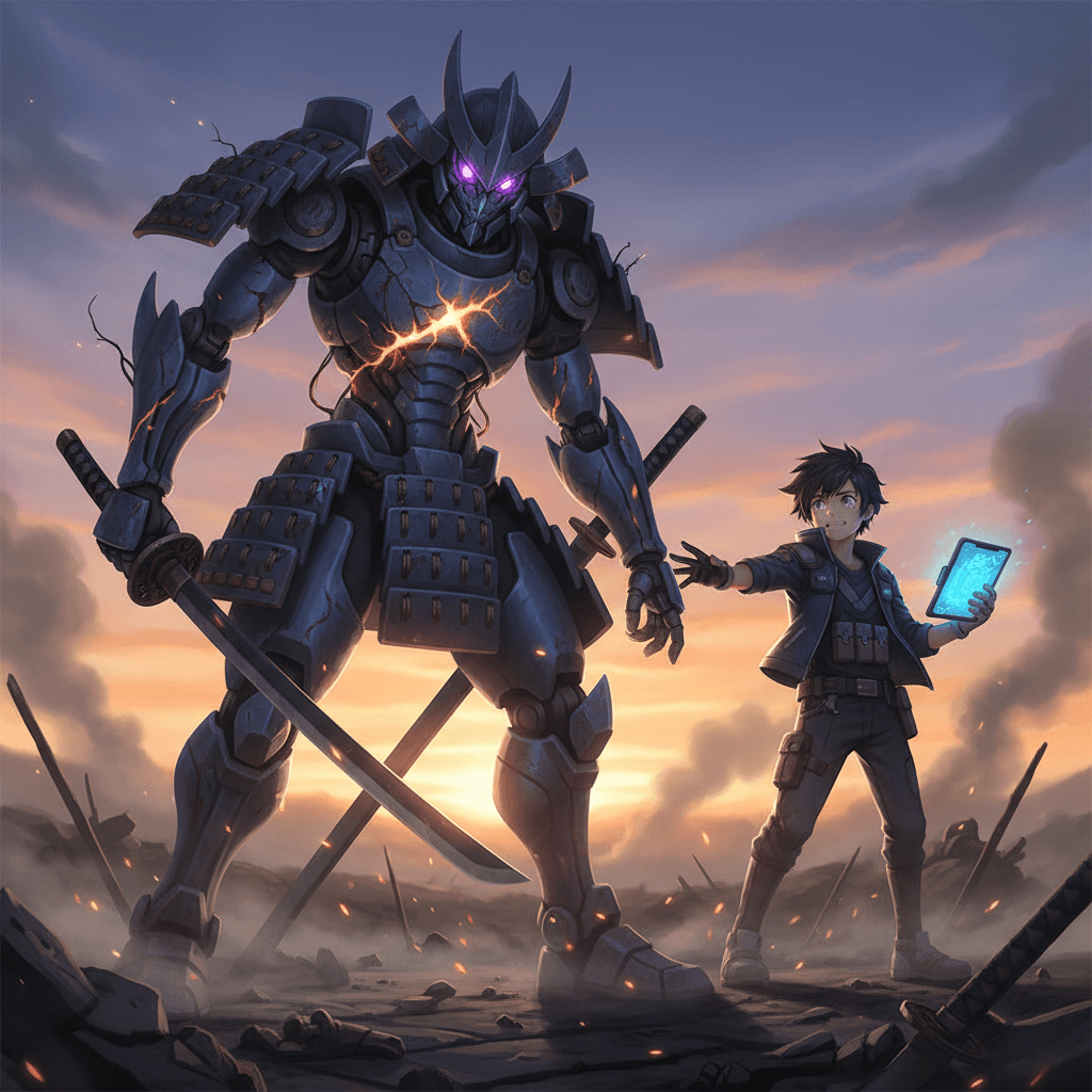 テツノブジンが瀕死の状態でもトレーナーのために戦う姿を描写。テツノブジンの「忠誠心」が擬似的な感情として発火する瞬間を表現。