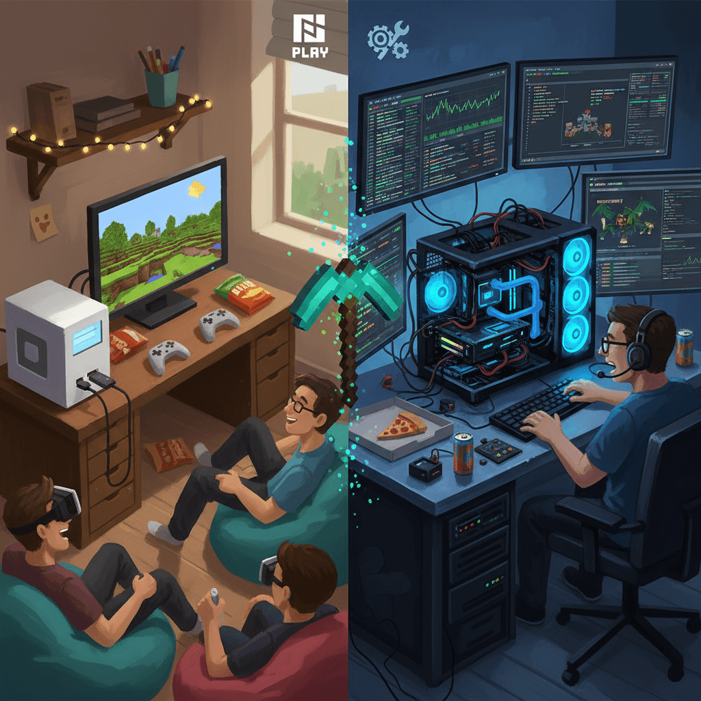 Minecraft Live後の影響比較 サーバー運用とJava統合版の比較ポイントを整理したイメージ