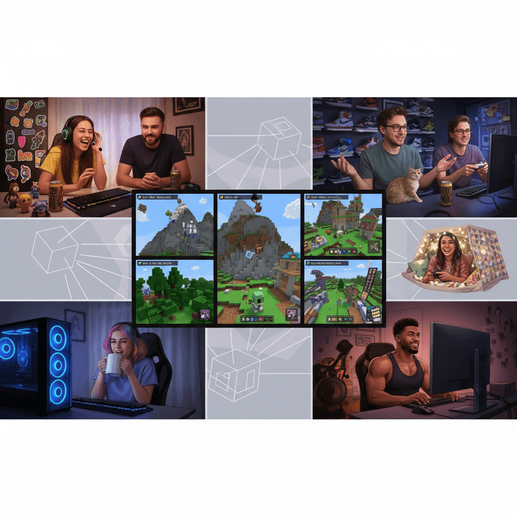 Minecraft Live後の影響比較 サーバー運用とJava統合版の実利用シーンを表すイメージ